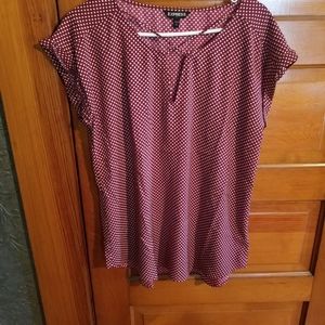 Express.  Short-sleeved burgundy blouse.  Size L